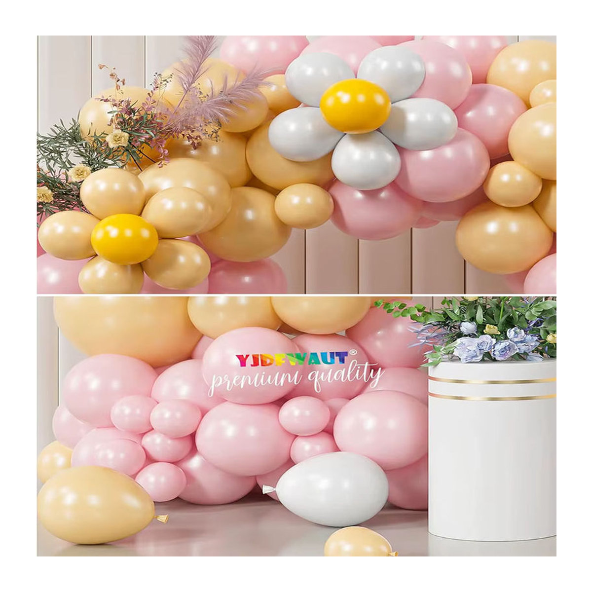 Gänseblümchen-Ballon-Girlande Set in Rosa und Mehrfarbig für Hochzeiten im Bohemian-Stil - Bild 3