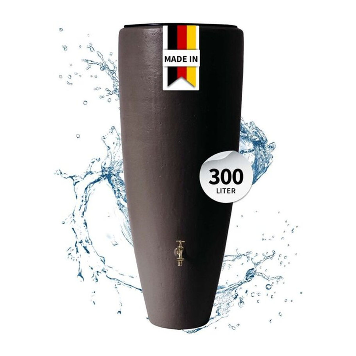 Garantia 2in1 Wasserbehälter mit Pflanzschale 300 Liter aus Kunststoff in Braun, Grau oder Schwarz - Bild 4