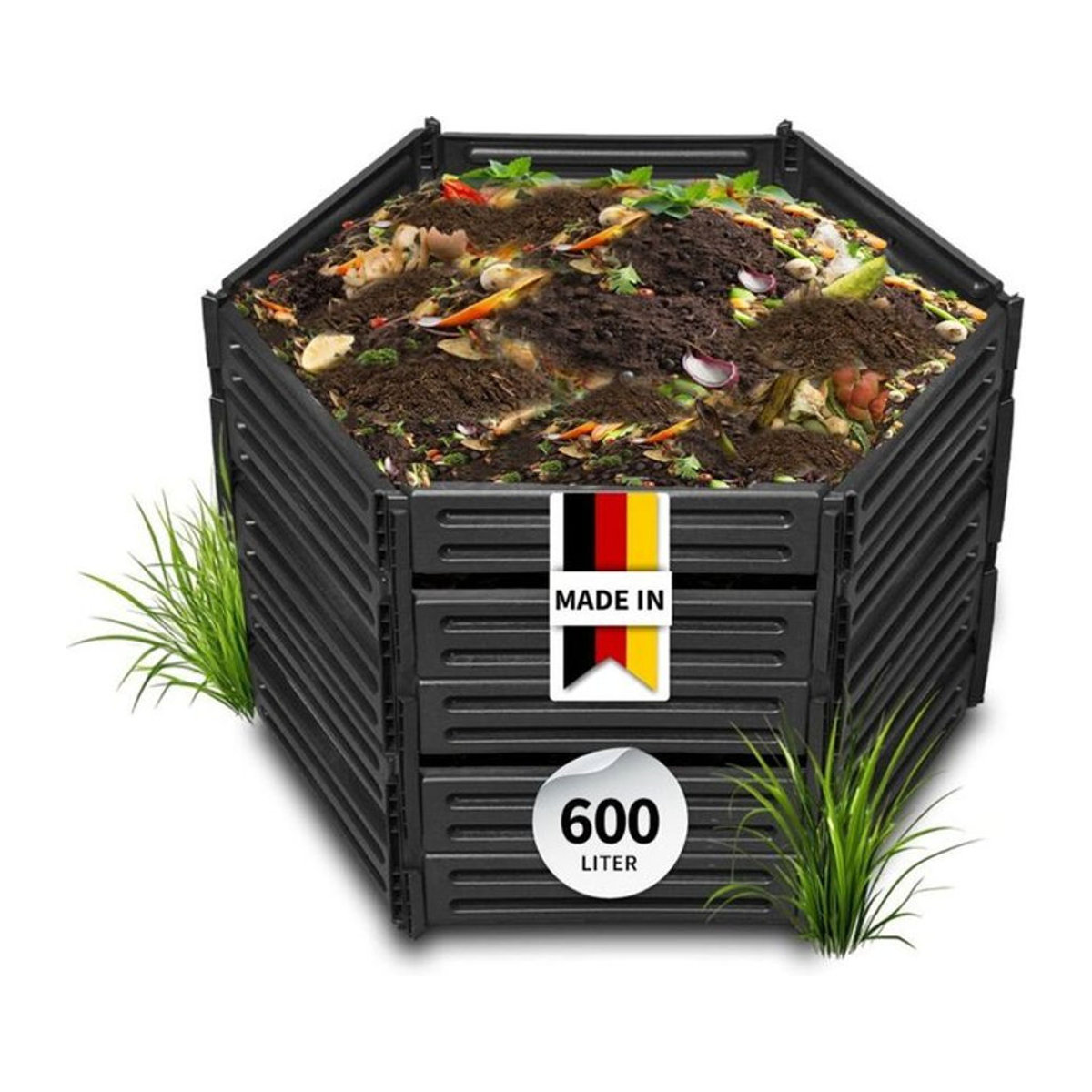 Garantia Air-King Steckkomposter aus Kunststoff, 600 Liter, Schwarz - Bild 5