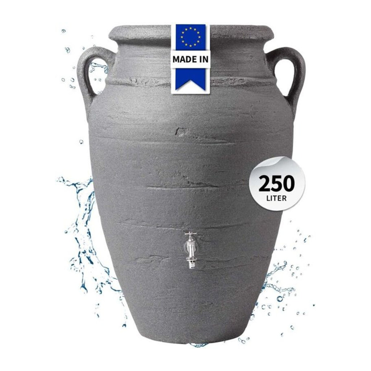 Garantia Regenspeicher Antik Amphore mit integrierter Pflanzschale 250 Liter in Grau Anthrazit - Bild 4