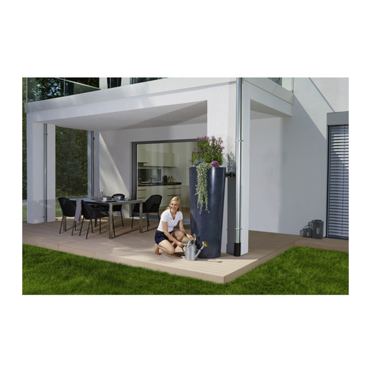 Garantia Regenspeicher STONE 2in1 in Lava mit integrierter Pflanzschale 350 Liter - Bild 3