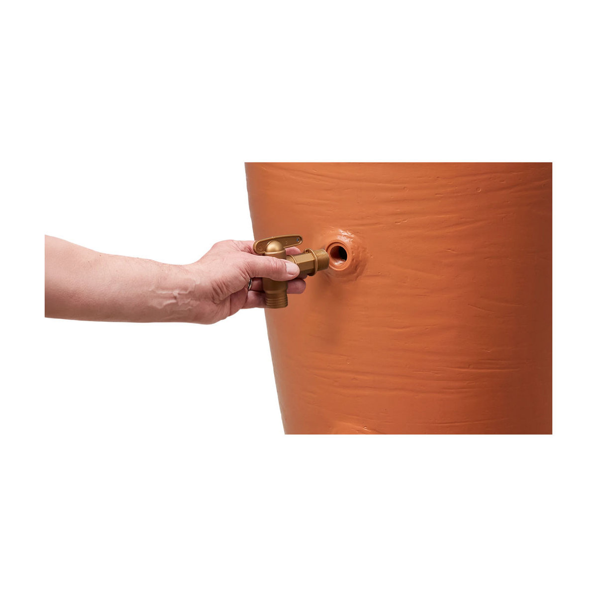 Garantia Regenwasserspeicher Amphora Komplett-Set in Terrakotta mit 500 Litern Fassungsvermögen inklusive Kunststoff-Auslaufhahn und Fallrohranschluss - Bild 3