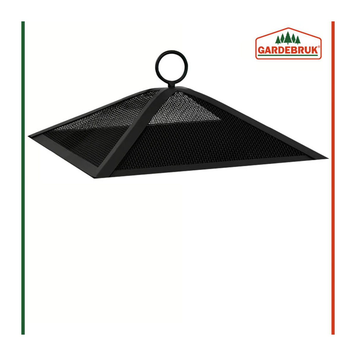 Gardebruk Feuerschale aus Stahl mit Funkenschutz und Schürhaken in Schwarz, B/T/H: 45 x 45 x 31/45 cm - Bild 6