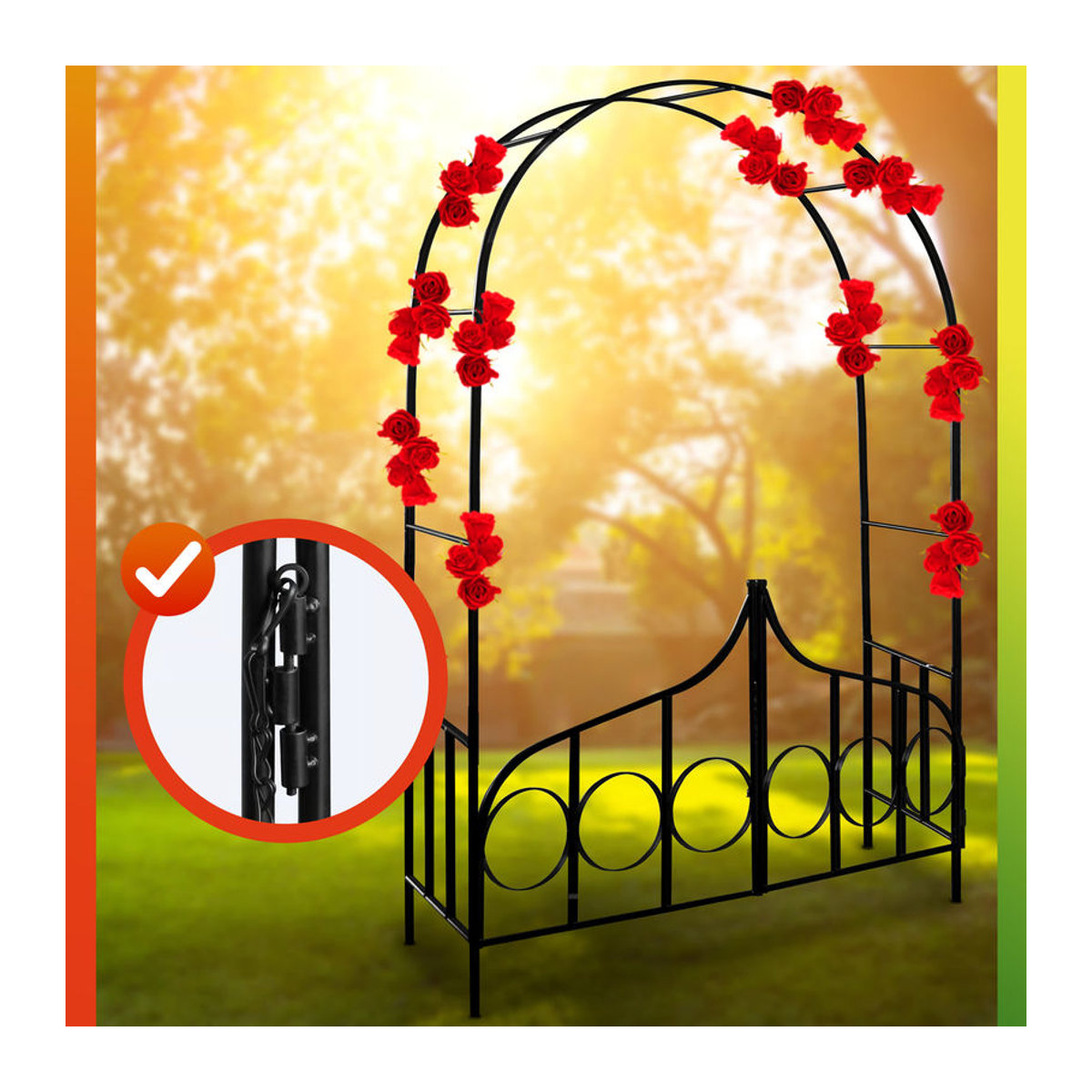 Gardebruk® Rosenbogen aus Metall in Schwarz, freistehend, H x B x T: 240 x 140 x 40 cm - Bild 3