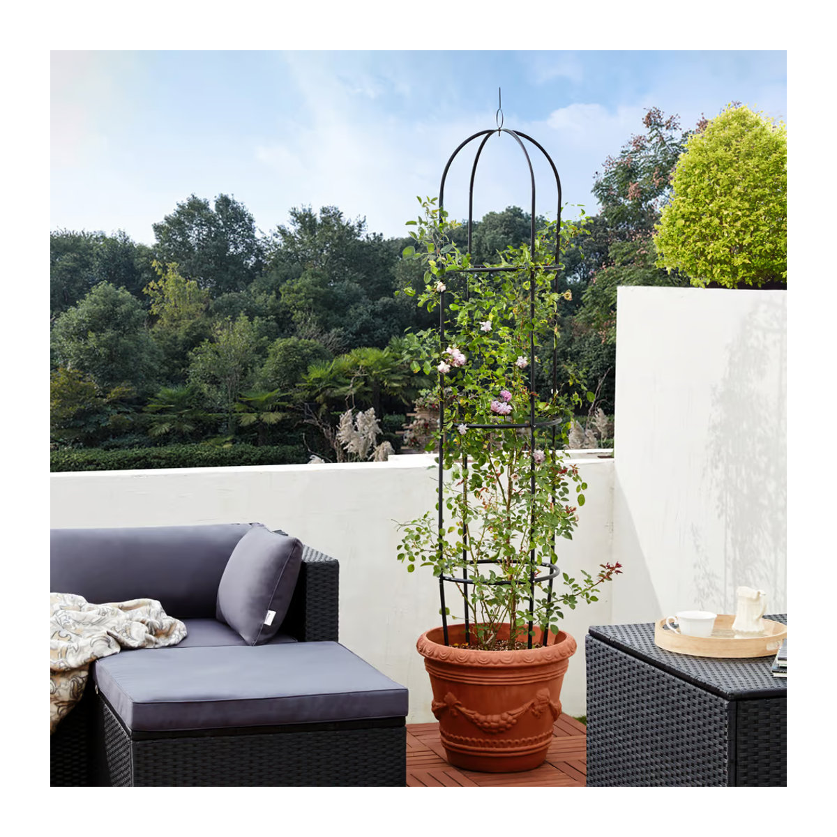 Gardebruk Rosensäule 6er-Set aus Metall in Schwarz, Höhe: 200 cm, Breite: 40 cm - Bild 2