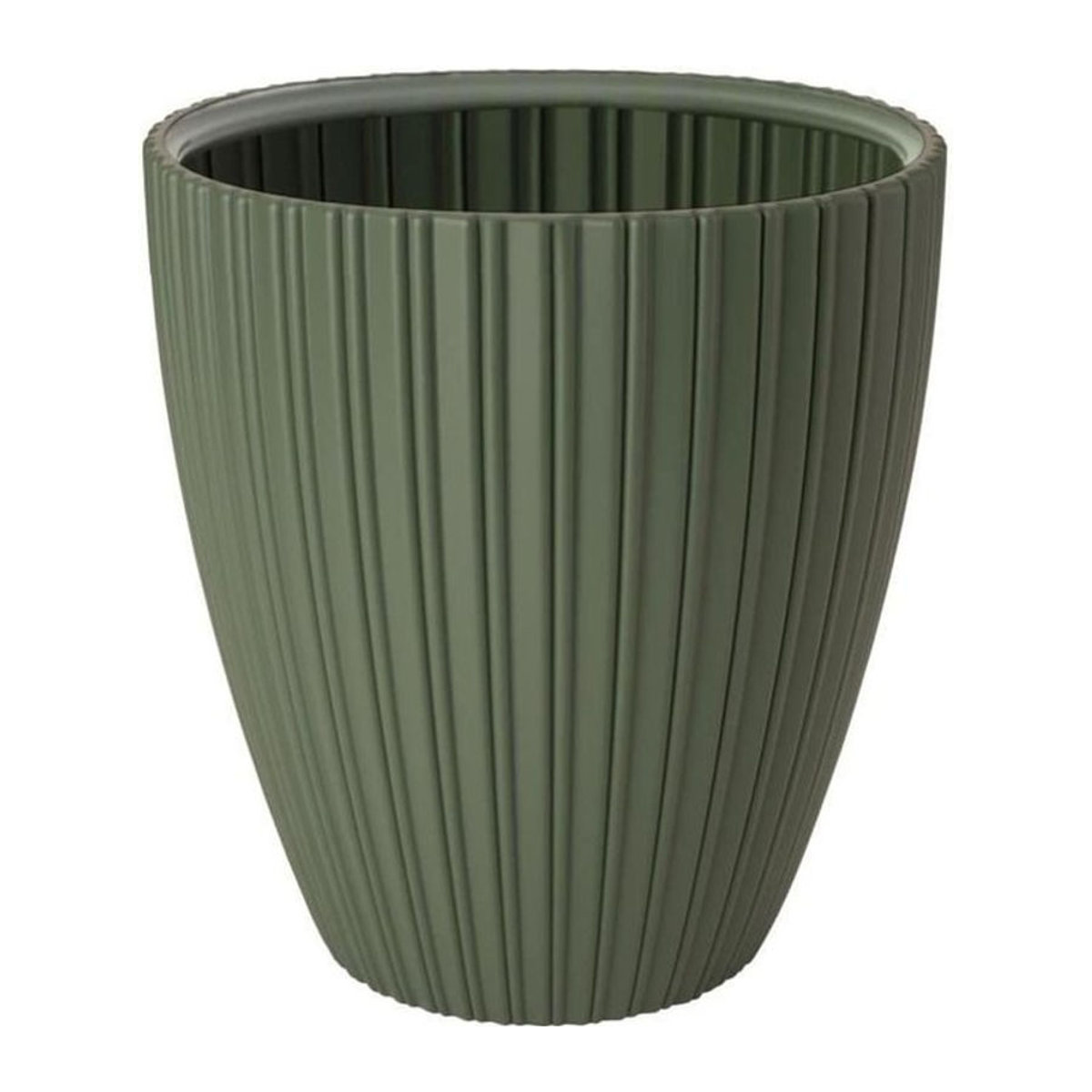 GARDEN ID Blumentopf modern rund aus Kunststoff in Grün B: 40 cm, H: 42 cm - Bild 1