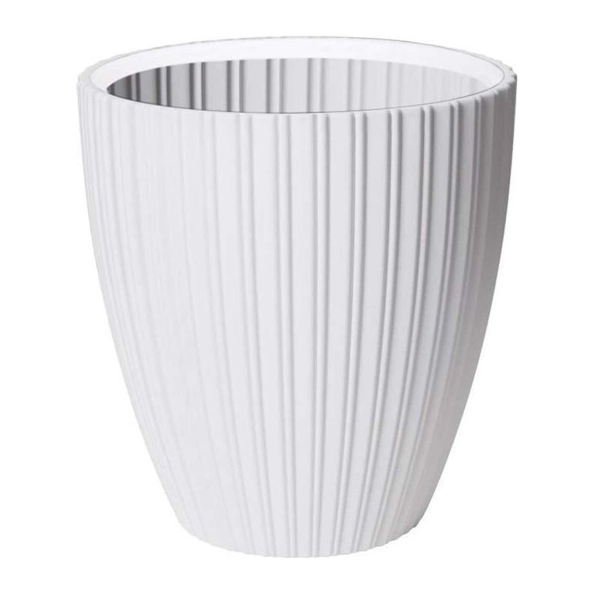 GARDEN ID Blumentopf modern rund aus Kunststoff, Weiß, B: 40 cm, H: 42 cm - Bild 1