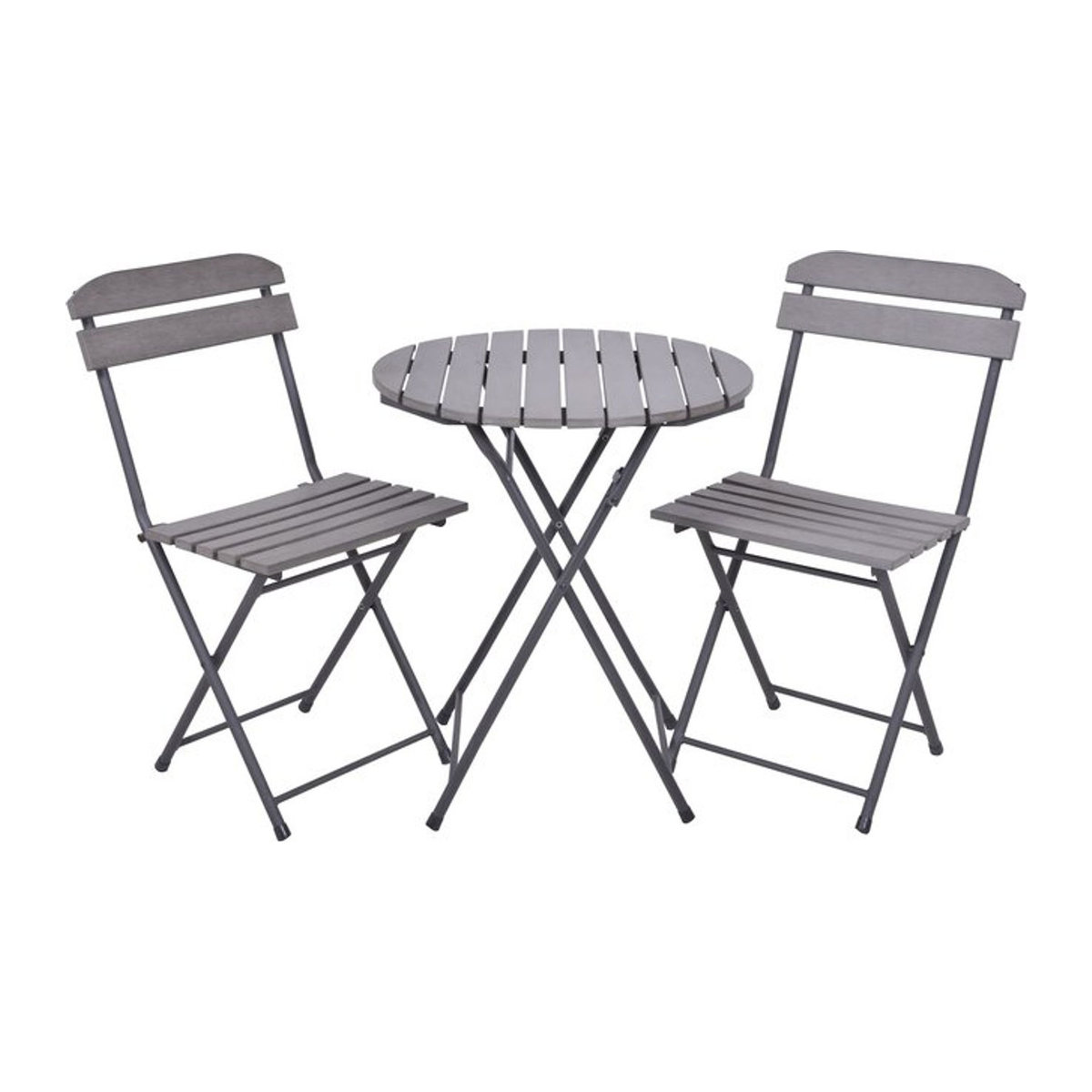 GARDEN PLEASURE Balkonmöbelset LUGO 3-teilig aus Metall in Grau, Modernes Design - Bild 1