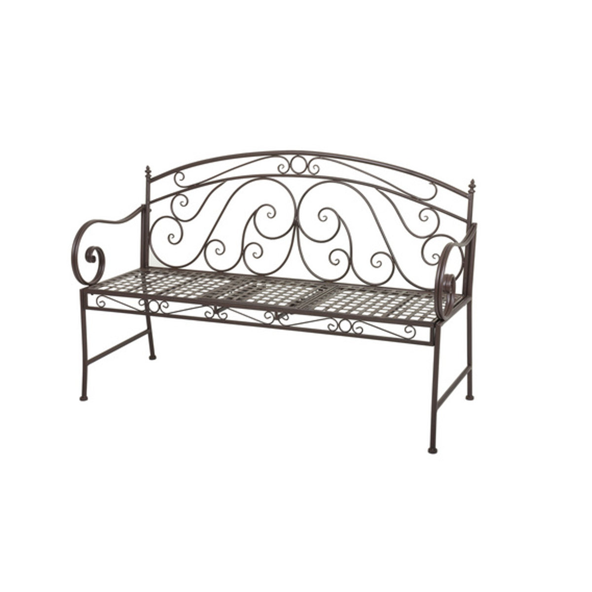 Garden Pleasure Bank SAKET aus Metall mit hochklappbarem Tisch in Braun, B/H/T: 148 x 96 x 55 cm - Bild 5