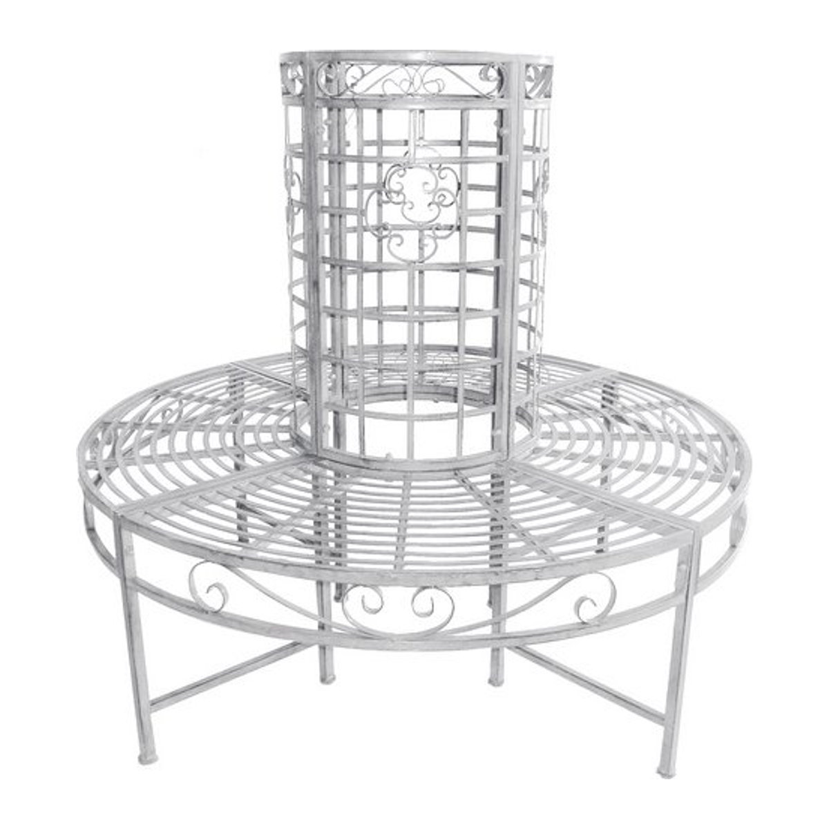 GARDEN PLEASURE Baumbank LARISSA aus Stahl in Weiss, B/H/T: 121 x 112 x 37 cm - Bild 1