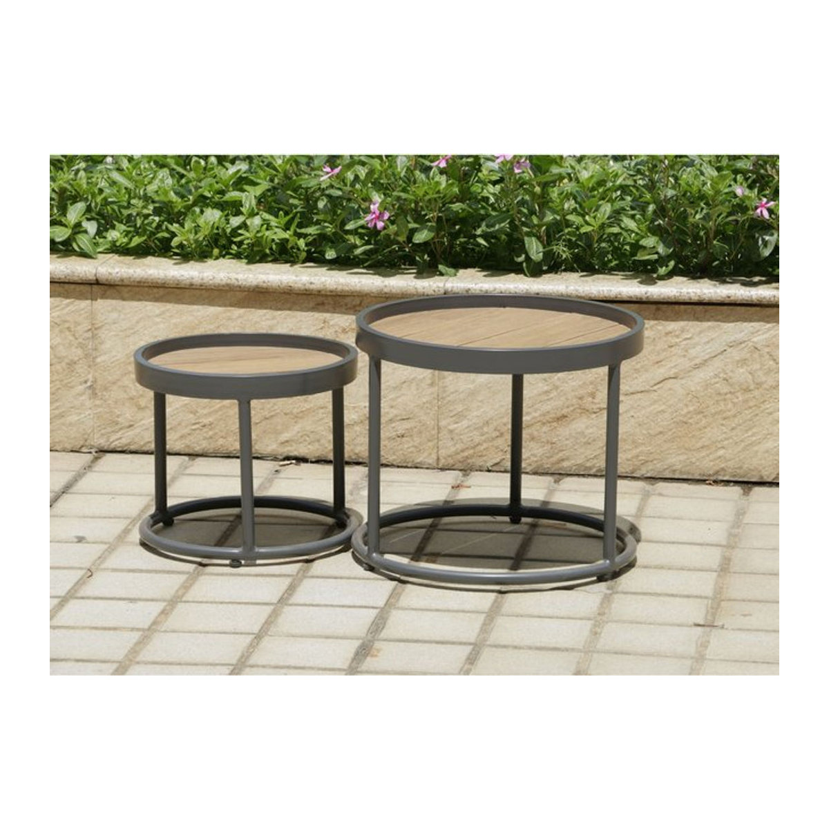 Garden Pleasure Beistelltisch SILEA 2er-Set Modern Anthrazit - Bild 1