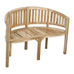 Garden Pleasure Gartenbank AMBON 2-Sitzer aus Teakholz, Braun, B x H x T: 85 x 52 x 120 cm