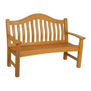 Garden Pleasure Gartenbank KINGSTON 2-Sitzer aus Eukalyptusholz in Braun, B/H/T: 131 x 67 x 91 cm