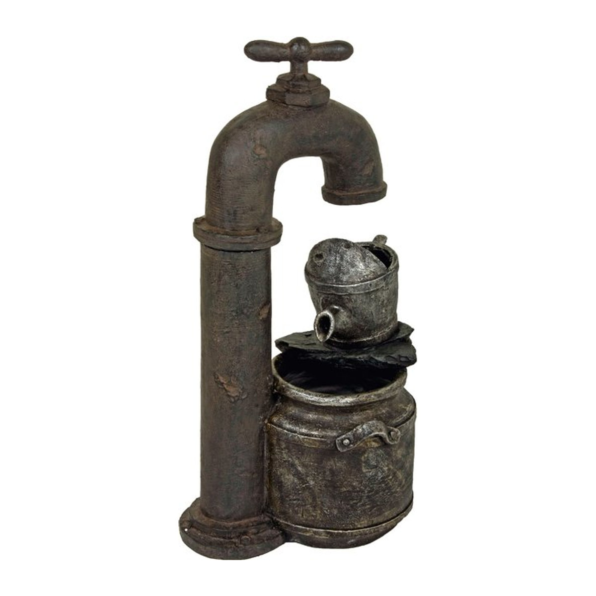 GARDEN PLEASURE Gartenbrunnen APOLLON aus Polyresin in Bunt und Anthrazit inklusive Pumpe - Bild 1