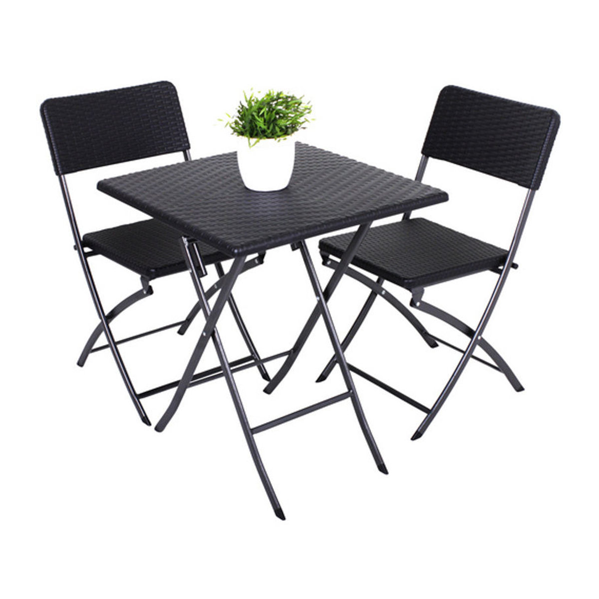 Garden Pleasure Gartenmöbel-Set Ventana aus Polyrattan, 3-teilig, Schwarz - Bild 3