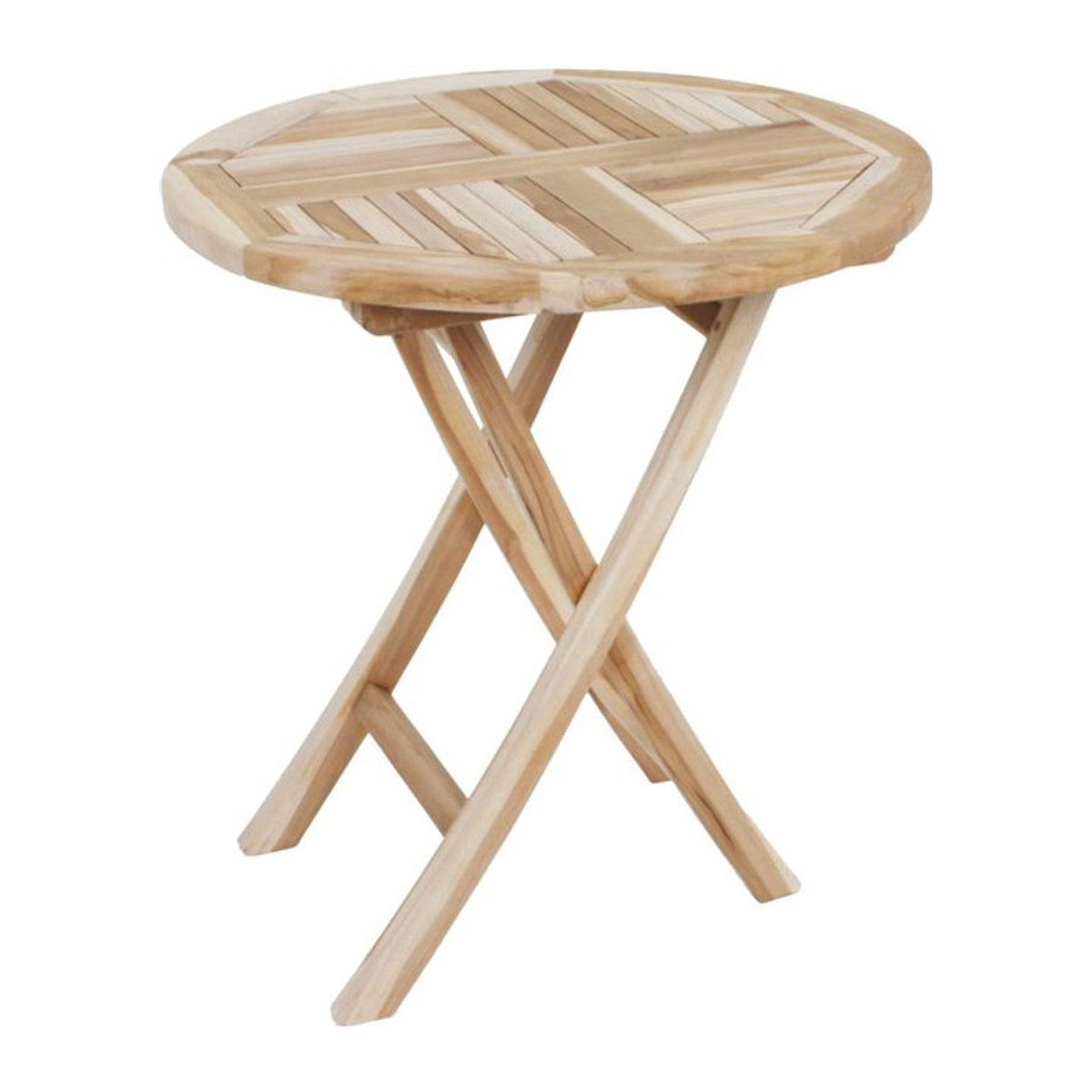 GARDEN PLEASURE Klapptisch JAVA rund aus Teakholz in Beige/Braun Durchmesser: 70 cm - Bild 1