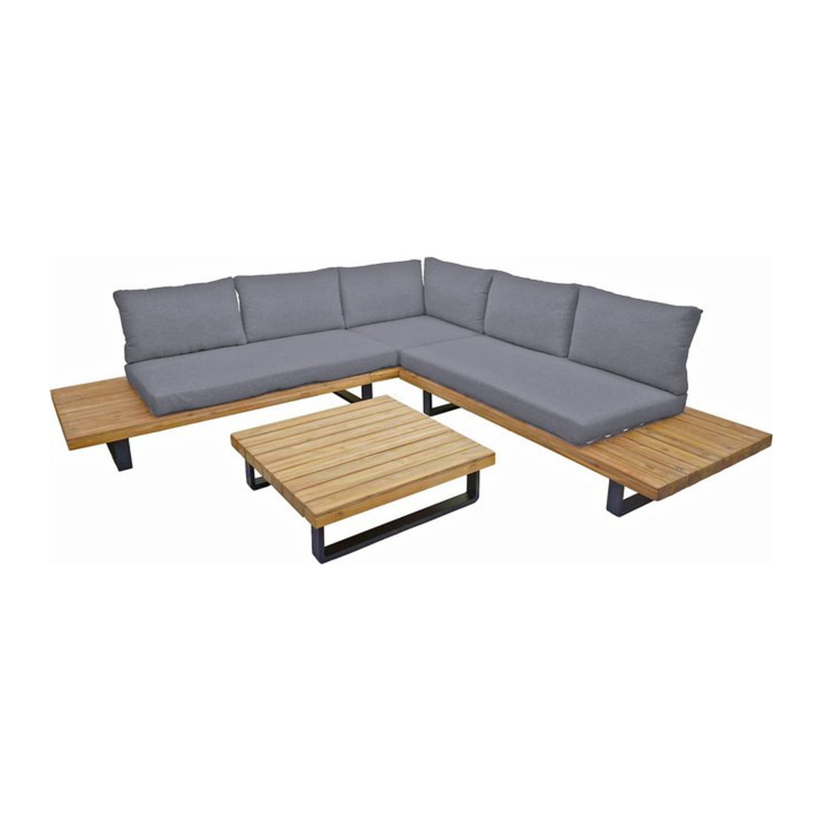 Garden Pleasure Lounge-Gruppe ACAPULCO, 4-teiliges Gartenmöbelset aus Akazie und Metall in Braun - Bild 1