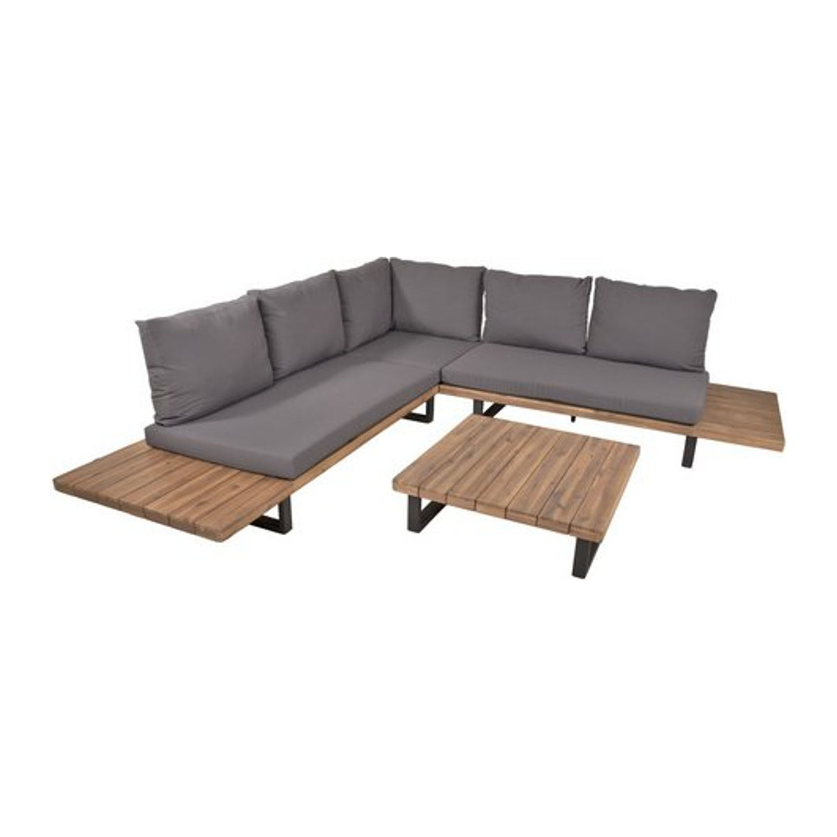Garden Pleasure Lounge-Gruppe ACAPULCO, 4-teiliges Gartenmöbelset aus Akazie und Metall in Braun - Bild 2