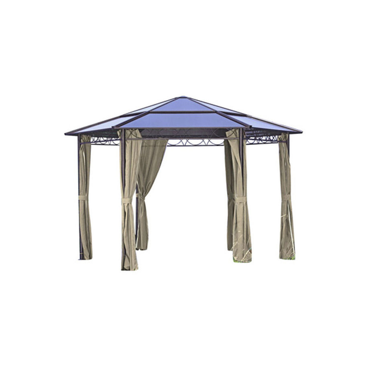 Garden Pleasure Pavillon SALMON, 6-eckig, B/T: 395 x 395 cm, Höhe: 270 cm, Grau - Bild 3