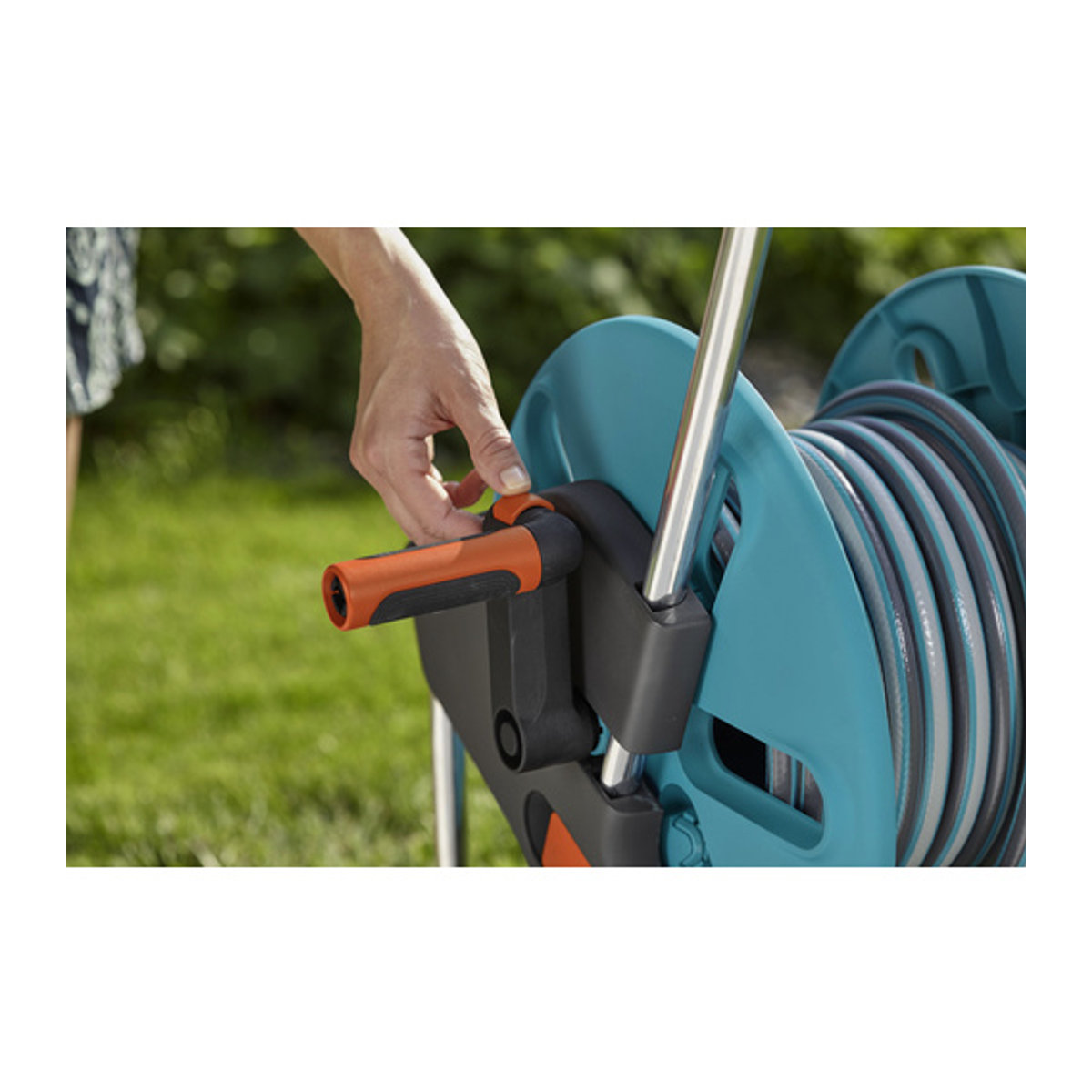 Gardena CleverRoll M Set Gartenschlauchwagen mit 20 m Schlauchlänge, Grau, Türkis, Orange, Multicolor - Bild 3