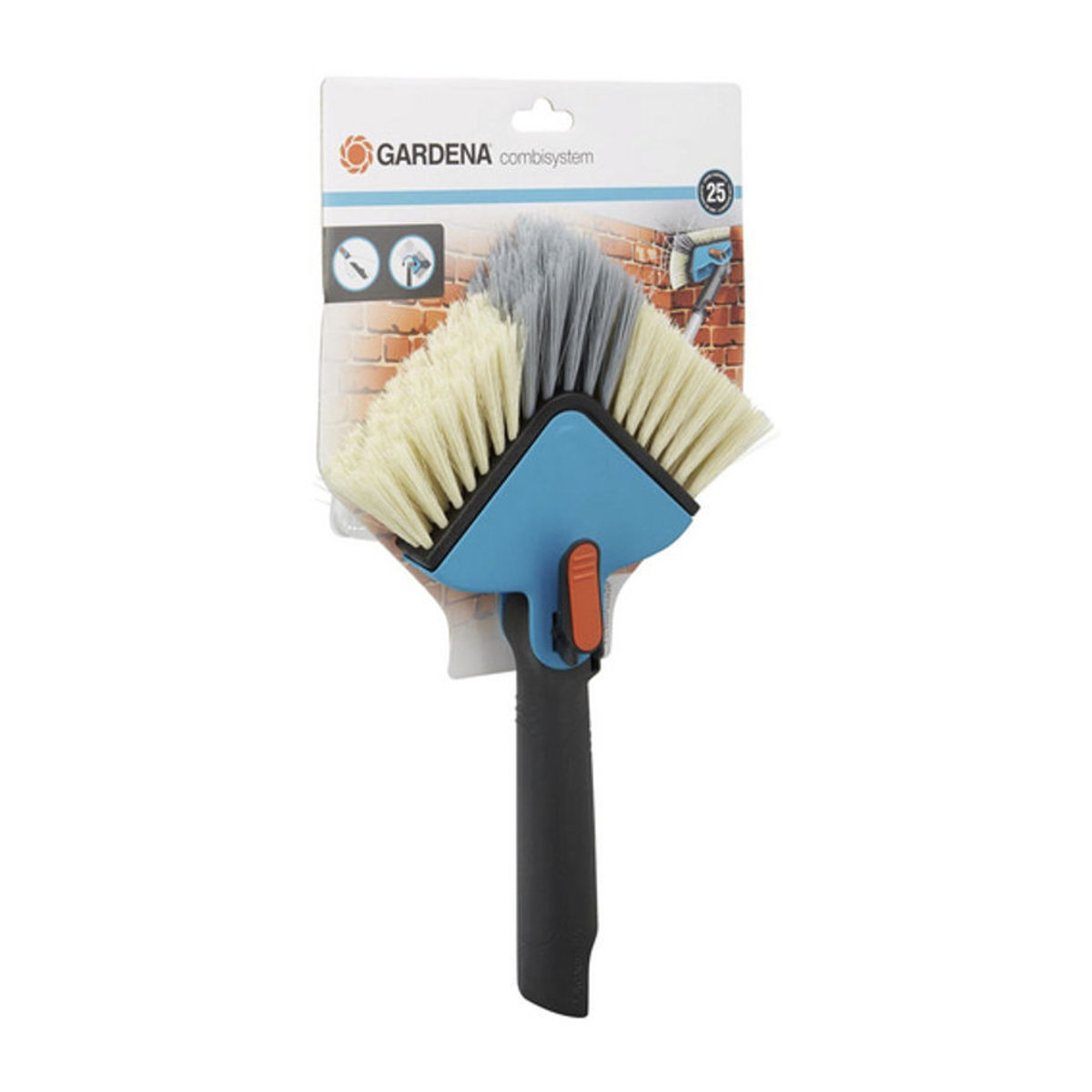 Gardena Combisystem Winkelbesen mit harten Borsten in Schwarz, Blau und Orange - Bild 2