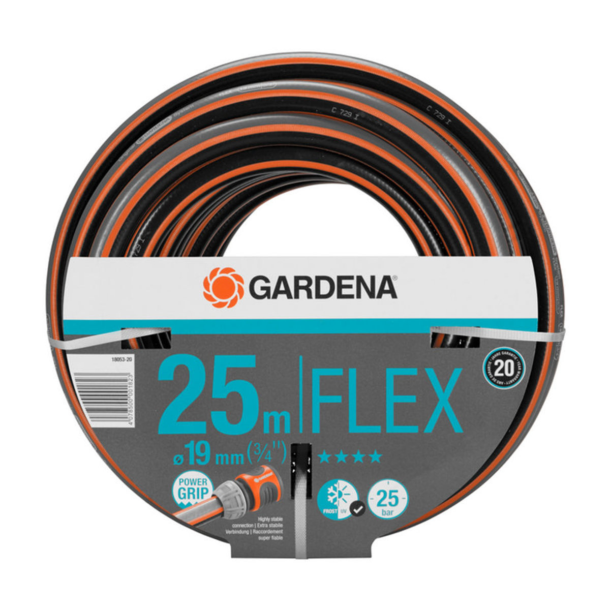 Gardena Comfort FLEX Gartenschlauch Schwarz/Orange, 25 m, 3/4 Zoll - Bild 1