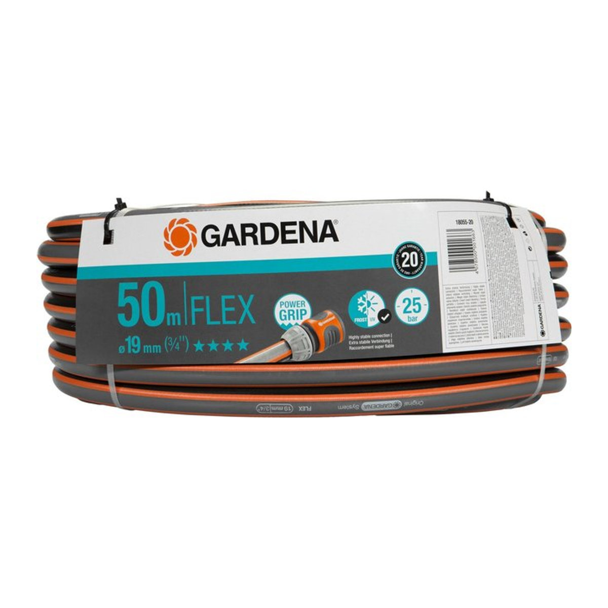 Gardena Gartenschlauch Comfort Flex Power Grip in Schwarz, 50 m Länge, 19 mm (3/4 Zoll) ohne Systemteile - Bild 1