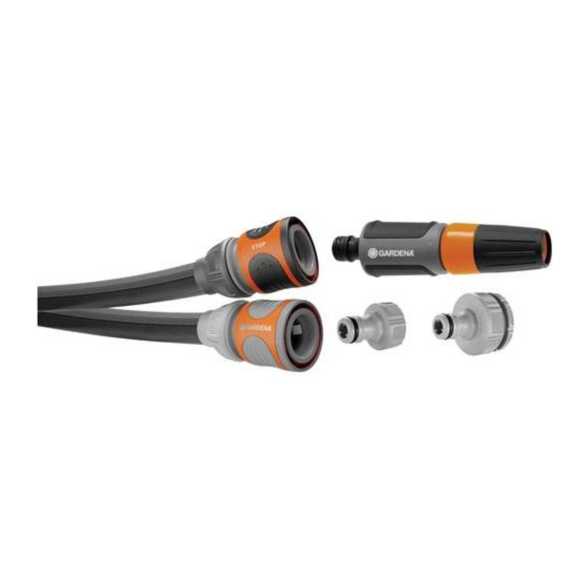 Gardena Liano Life Textilschlauch-Set 1/2 Zoll, 25 m, Schwarz-Grau-Orange - Bild 1
