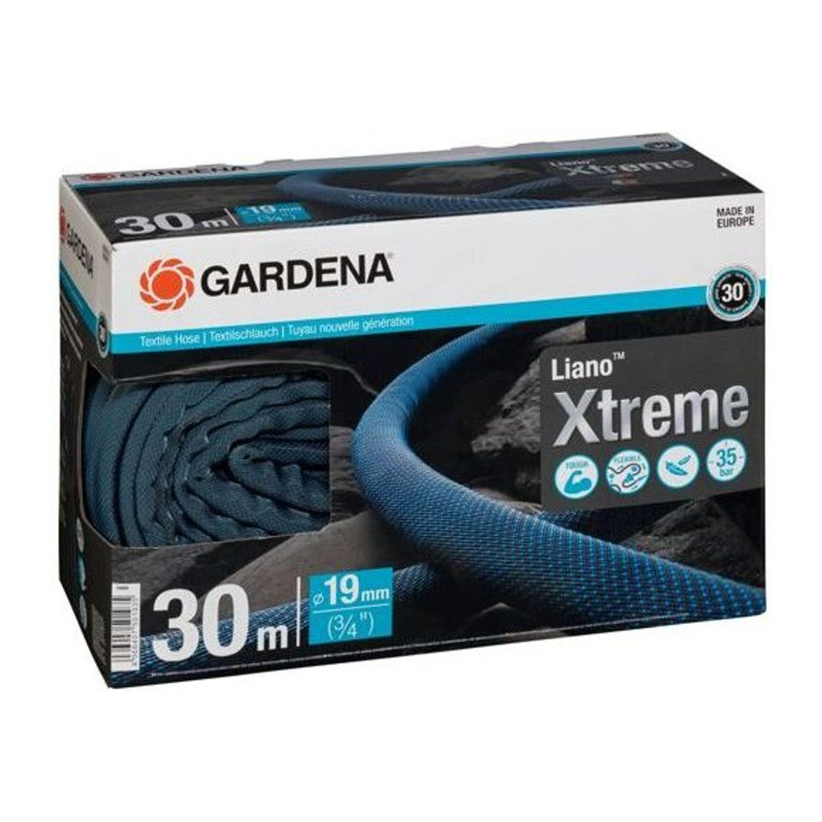 Gardena Liano Xtreme Textilschlauch-Set in Schwarz und Blau mit 30 m Länge und 3/4 Zoll Anschluss - Bild 2