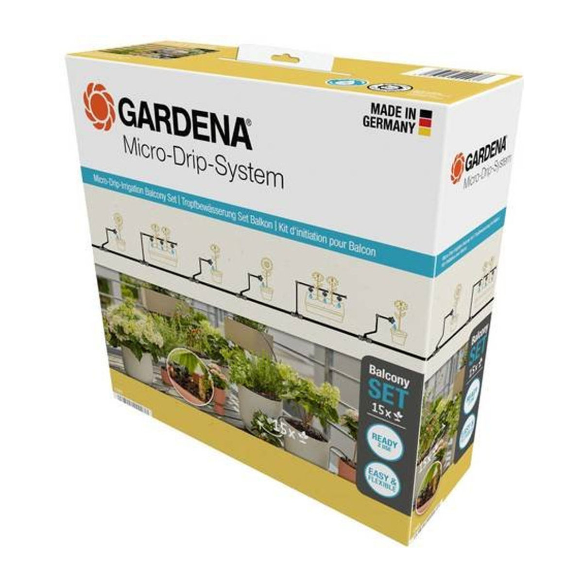 Gardena Micro-Drip-System Bewässerungs-Komplettset für den Balkon 13mm Ø 13401-20 - Bild 1
