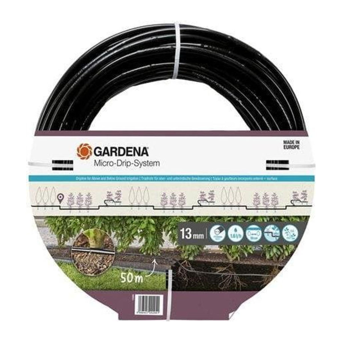 Gardena Micro-Drip-System Tropfbewässerungsleitung mit 1,6 l/h für ober- und unterirdische Verlegung, 50 m - Bild 2