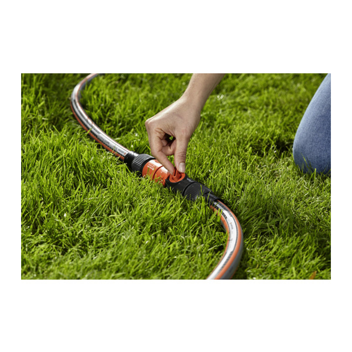 Gardena Regulierstop Profi-System Steckkupplung mit Regulierventil und Wasserstop aus Kunststoff in Grau - Bild 2