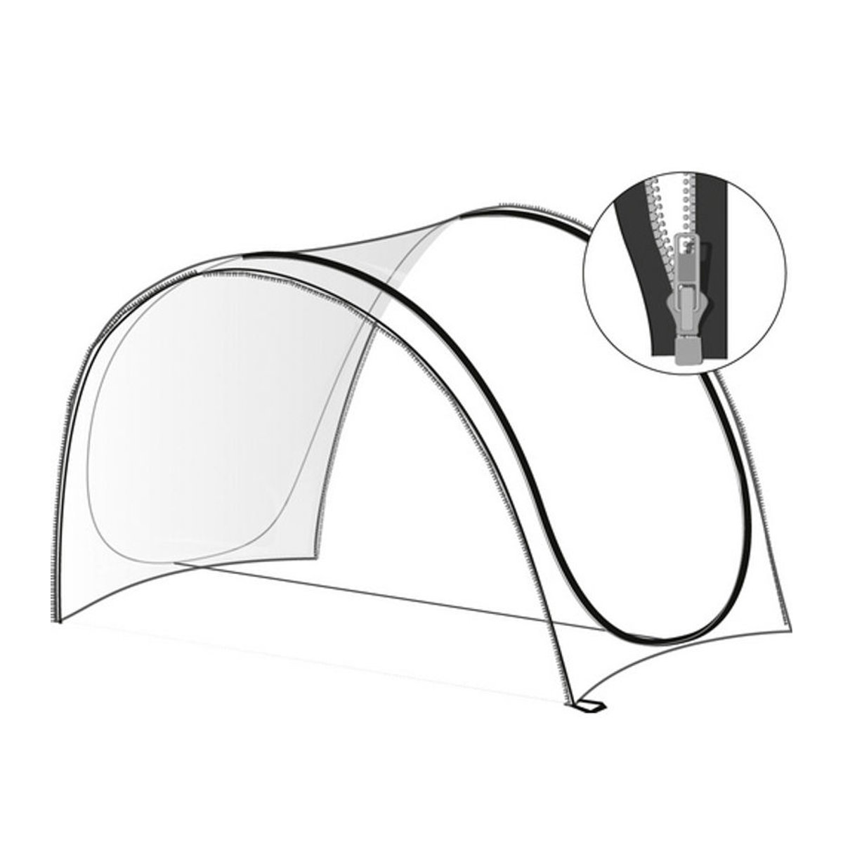 GardenGuard Erweiterung für mobilen Frühbeettunnel aus transparentem Kunststoff PVC, B/H: 80 - 150 x 60 - 80 cm - Bild 2