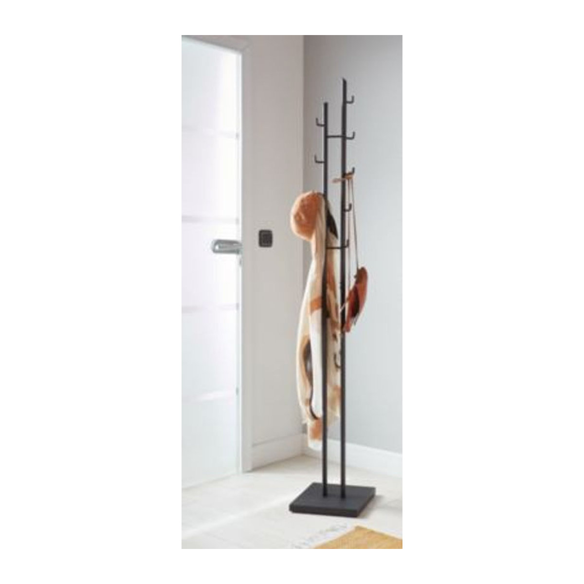 Garderobenständer HAKU aus Metall mit 8 Haken in Schwarz, B/T/H: 29 x 29 x 176 cm - Bild 2