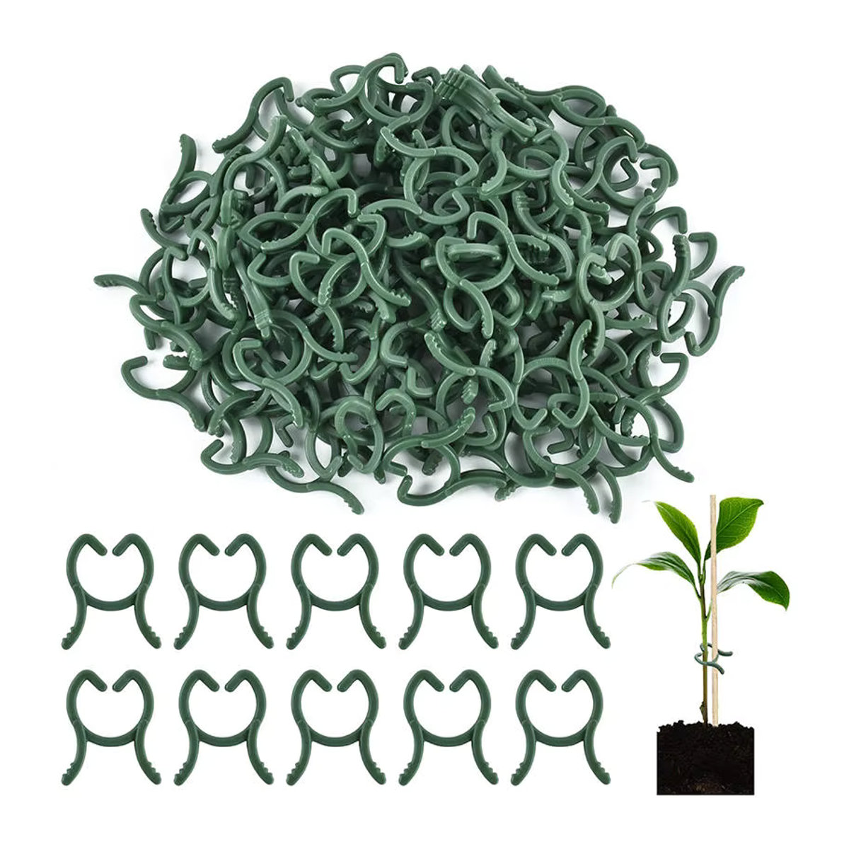 Garten Umreifungs Clips als Pflanzenstütze für Weinreben und Tomaten in Krawattenform aus Kunststoff - Bild 3