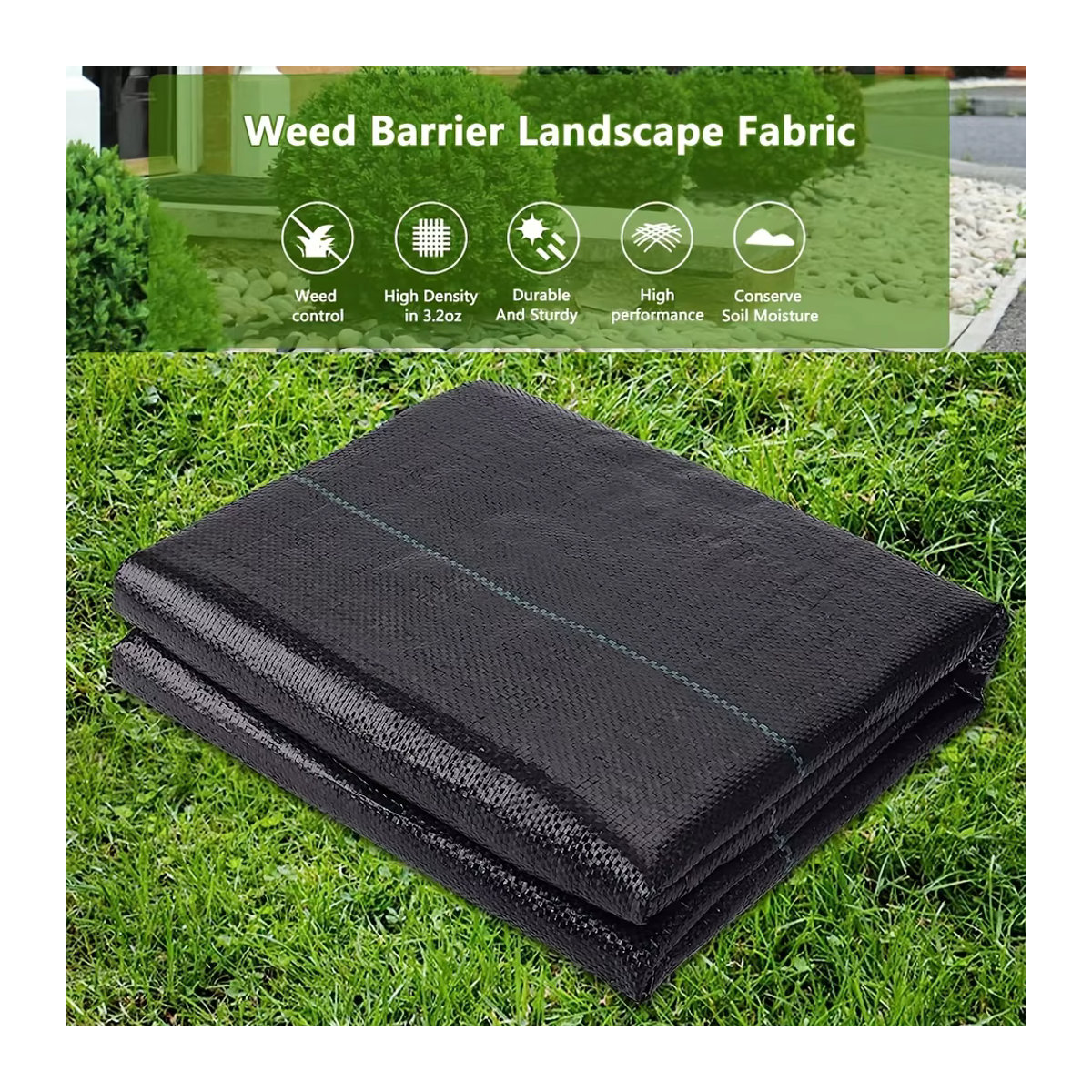 Garten Unkrautbarriere Landschaftsstoff als gewebte Bodenabdeckung zur Unkrautkontrolle und als Mulchstoff für den Landschaftsbau - Bild 2
