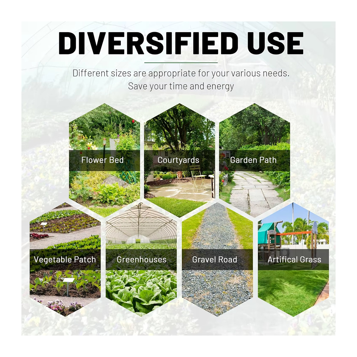 Garten Unkrautbarriere Landschaftsstoff als gewebte Bodenabdeckung zur Unkrautkontrolle und als Mulchstoff für den Landschaftsbau - Bild 5