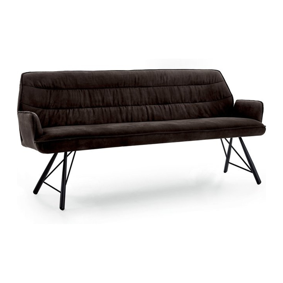 Gartenbank Sitzbank TAPAS von NIEHOFF Sitzmöbel in Anthrazit und Schwarz mit Samtbezug, B/T/H: 200 x 66 x 90 x 14 cm - Bild 1