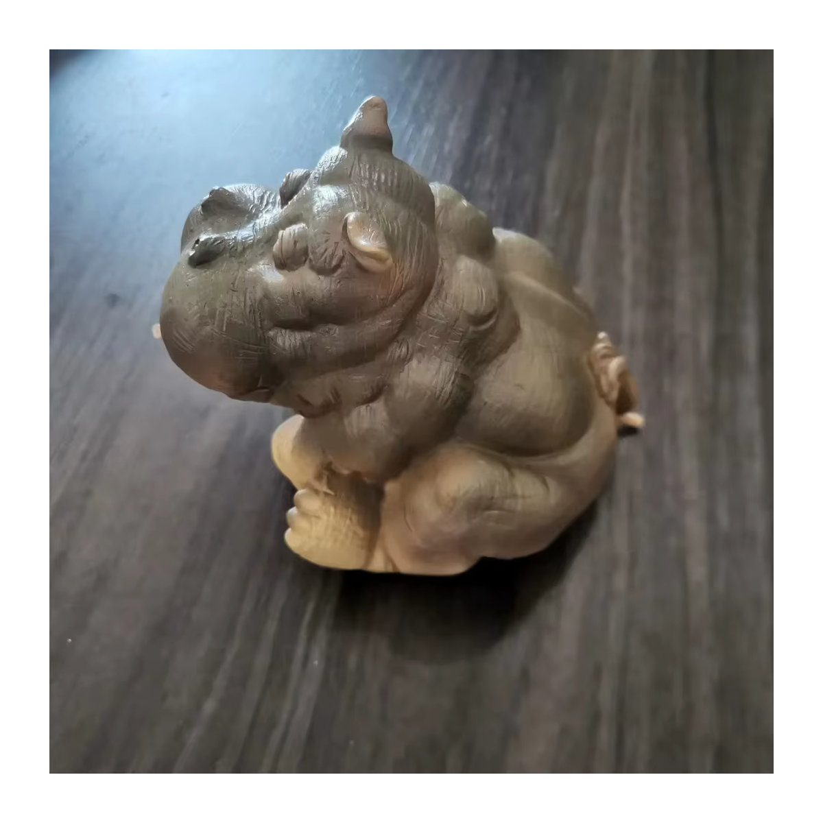 Gartenbrunnen Hanna The Hippo aus Kunstharz mit Wasserfunktion, afrikanisches Dekor, braun, Höhe: 25,4 cm - Bild 5