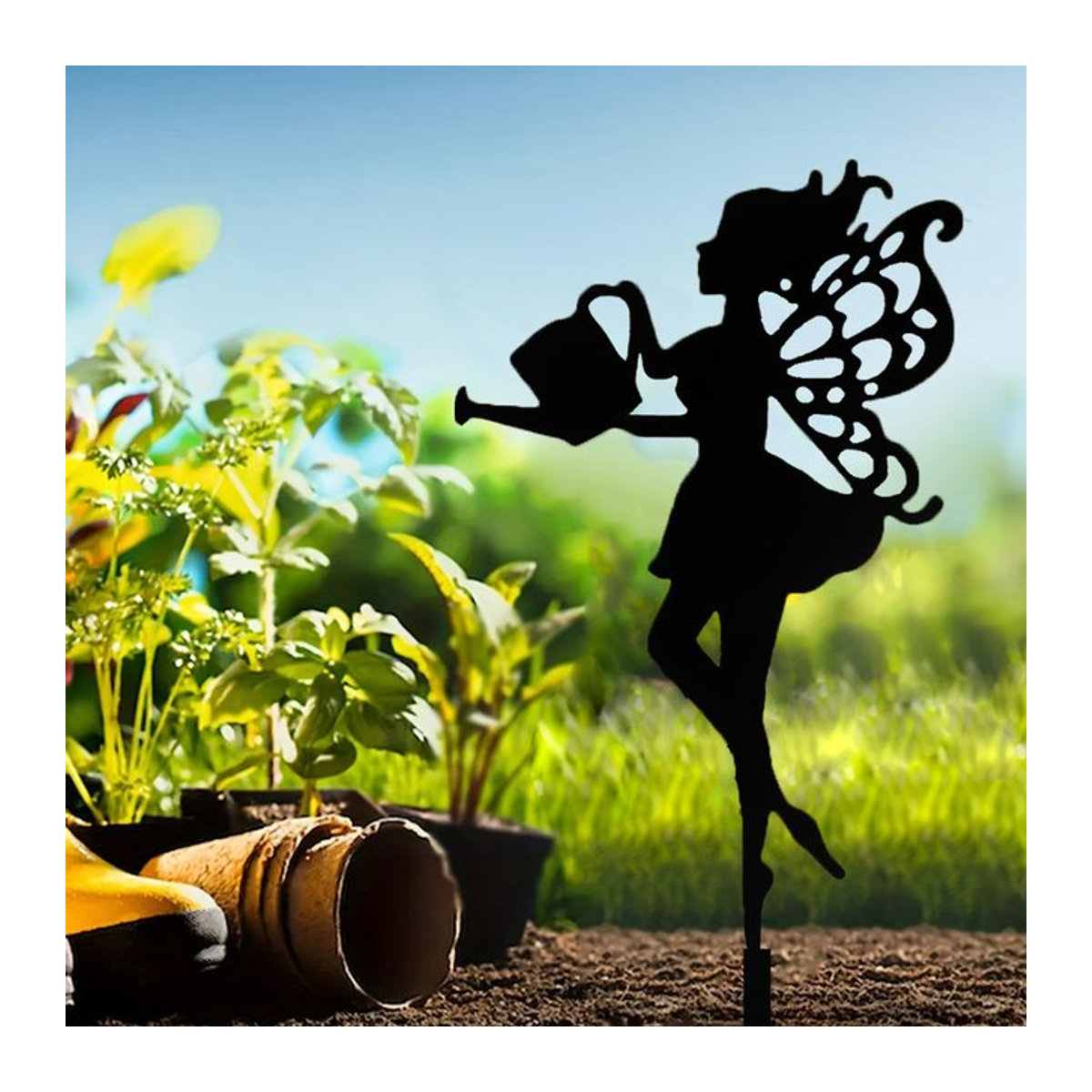Gartendekoration aus Eisen im Fantasy-Stil in Schwarz für Innen- und Außenbereiche - Bild 1
