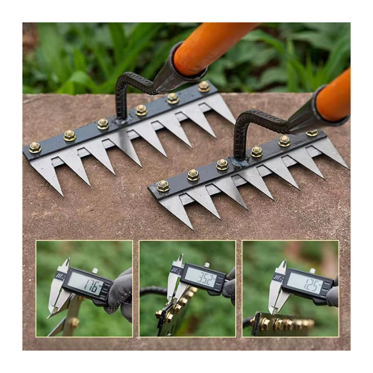Gartenhandrechen aus Metall mit 5 bis 8 Zähnen für die Landwirtschaft und zum Jäten - Bild 4