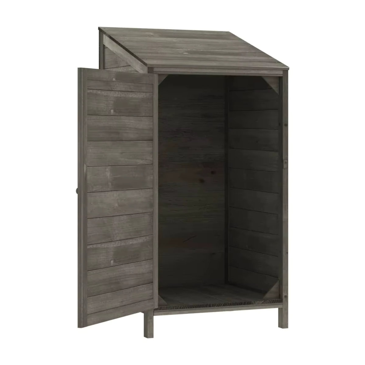 Gartenschuppen aus massivem Tannenholz in Anthrazit im Landhausstil, B/T/H: 55 x 52 x 112 cm - Bild 4
