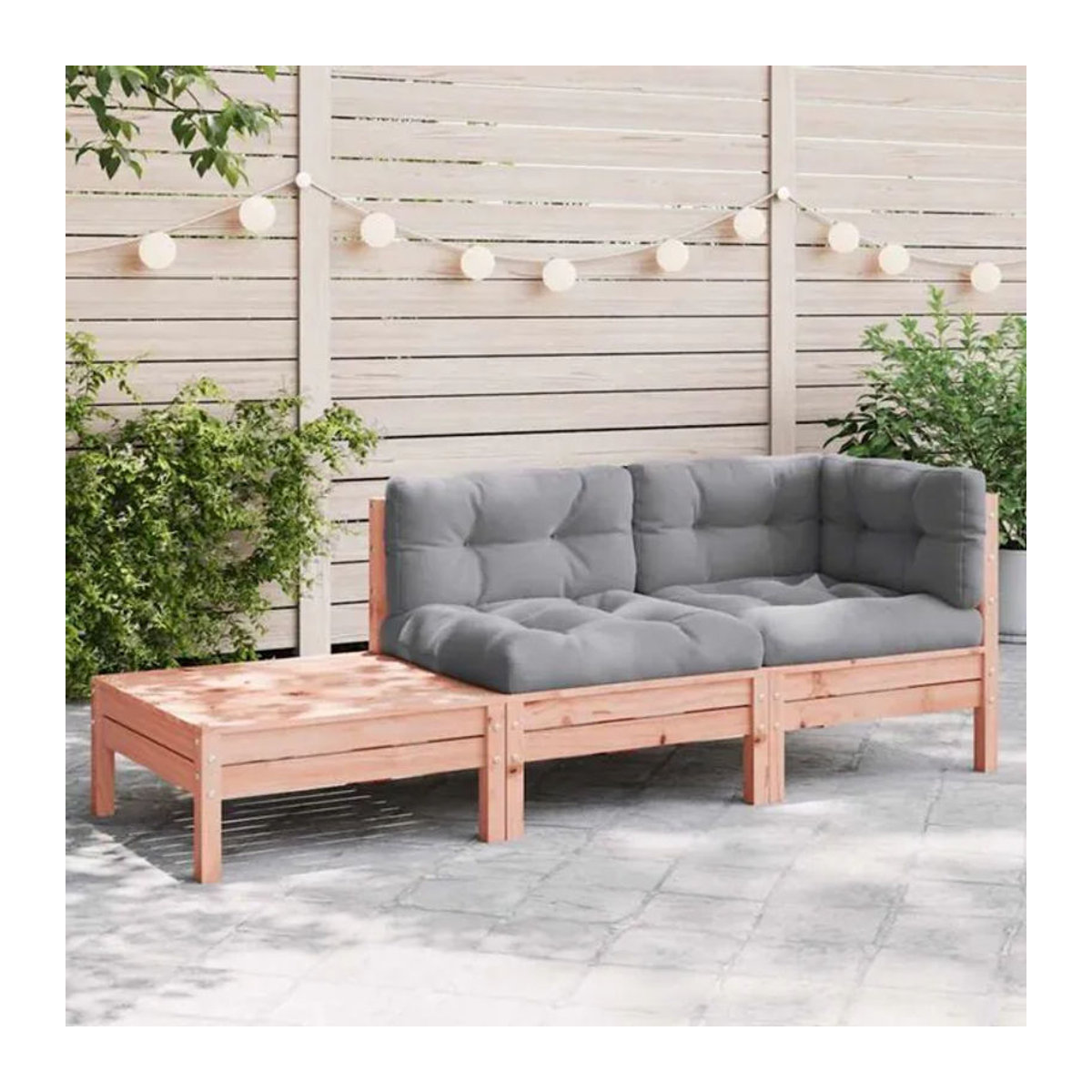 Gartensofa mit Kissen und Fußhocker aus Massivholz Douglasie von vidaxl - Bild 1