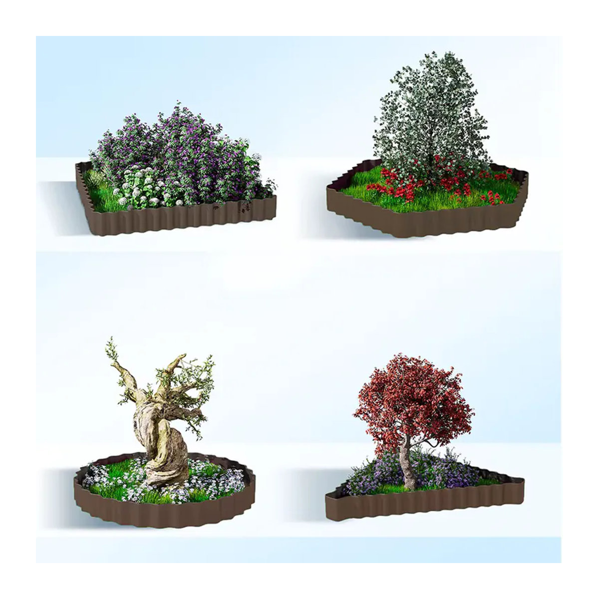 Gartenzaun Trennstreifen aus Kunststoff in Braun zur Beetabgrenzung für Blumenbeete und Rasenkanten - Bild 6