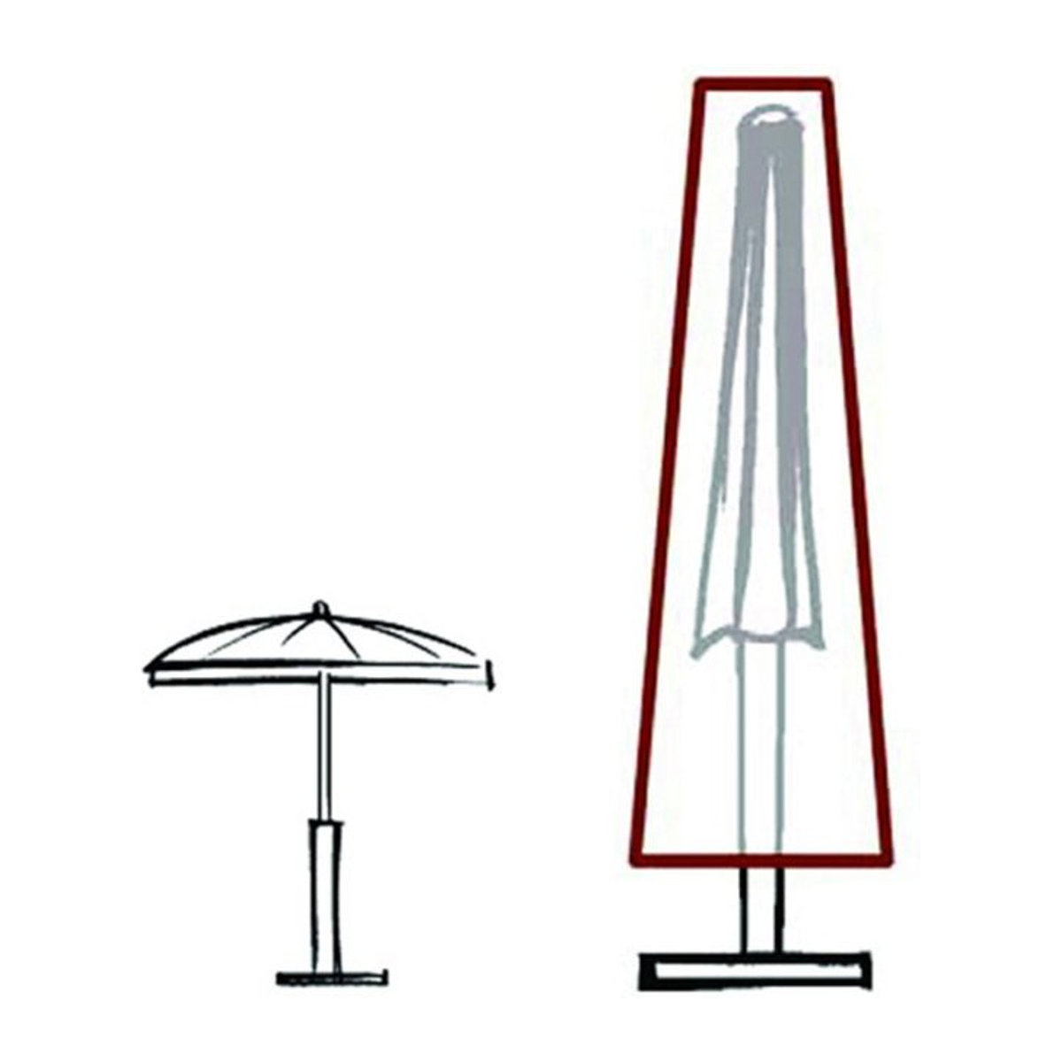 Garvida Schutzhülle für Sonnenschirme aus Polyestergewebe, Farbe: Braun, B/H: 212 x 57/18 cm - Bild 1