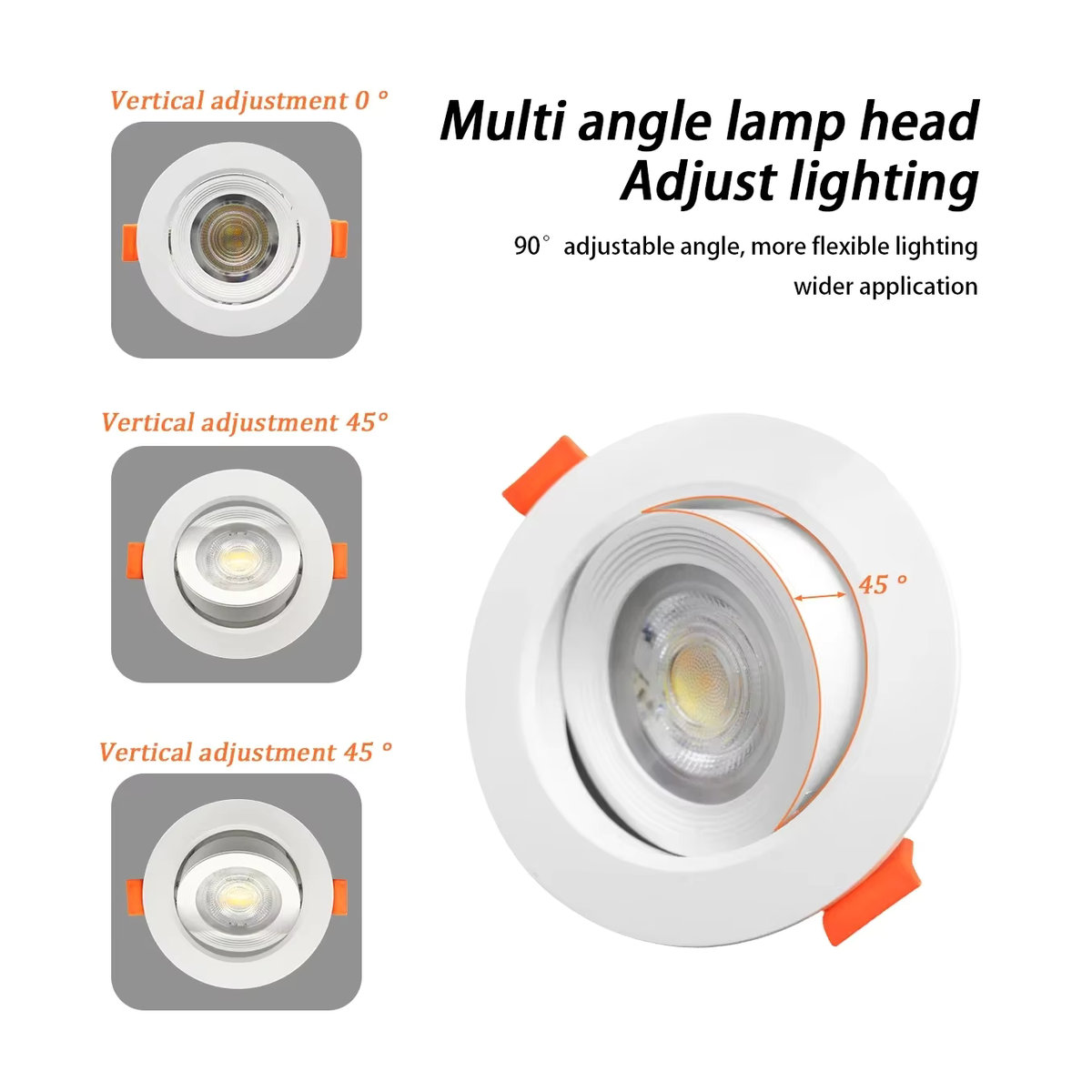 Gatetop LED Einbaustrahler Weiß Minimalistisches Design für Schlafzimmer und Badezimmer mit CCT 3000/4000/6500K und Anti-Glare Funktion - Bild 3