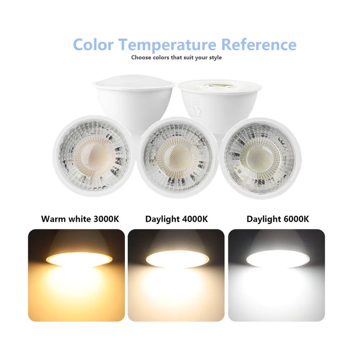Gatetop LED GU10 Strahler Set 3 Stück, flimmerfrei, Ersatz für 50W Halogenlampen, Home Beleuchtung - Bild 2