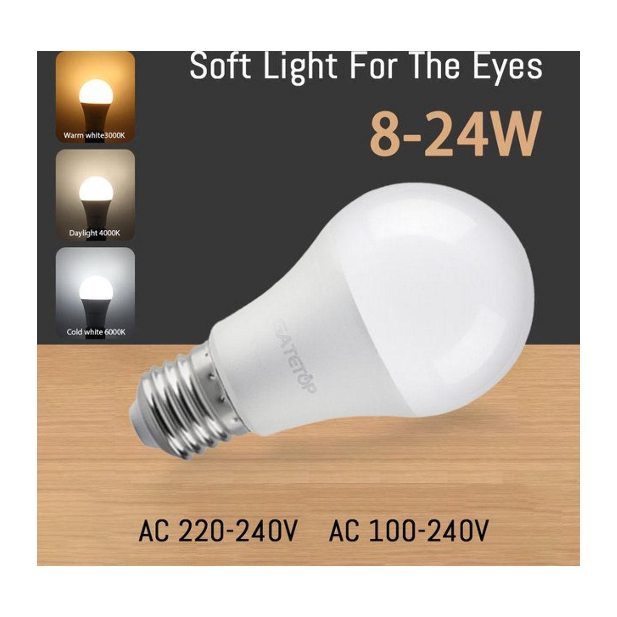 Gatetop LED Lampen Set 4er Pack mit E27 oder B22 Basis in Neutralweiß, minimalistisches Design für dein Zuhause - Bild 1