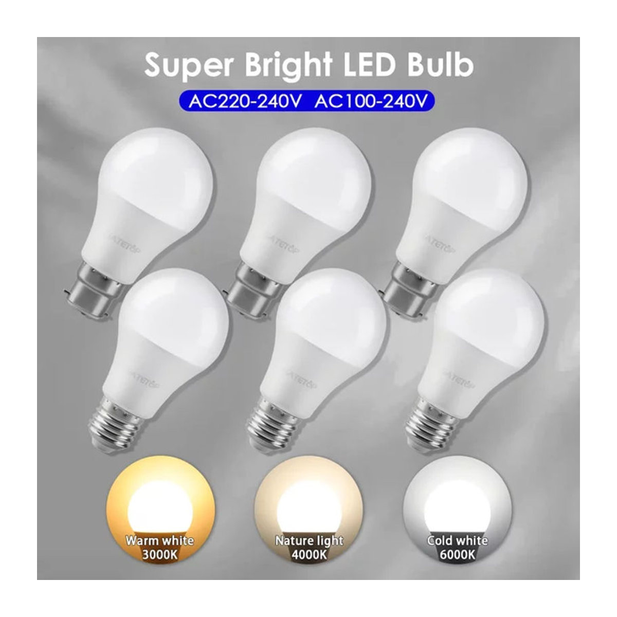Gatetop LED Leuchtmittel E27 Warmweiß für Wohnzimmer und Zuhause - Bild 1