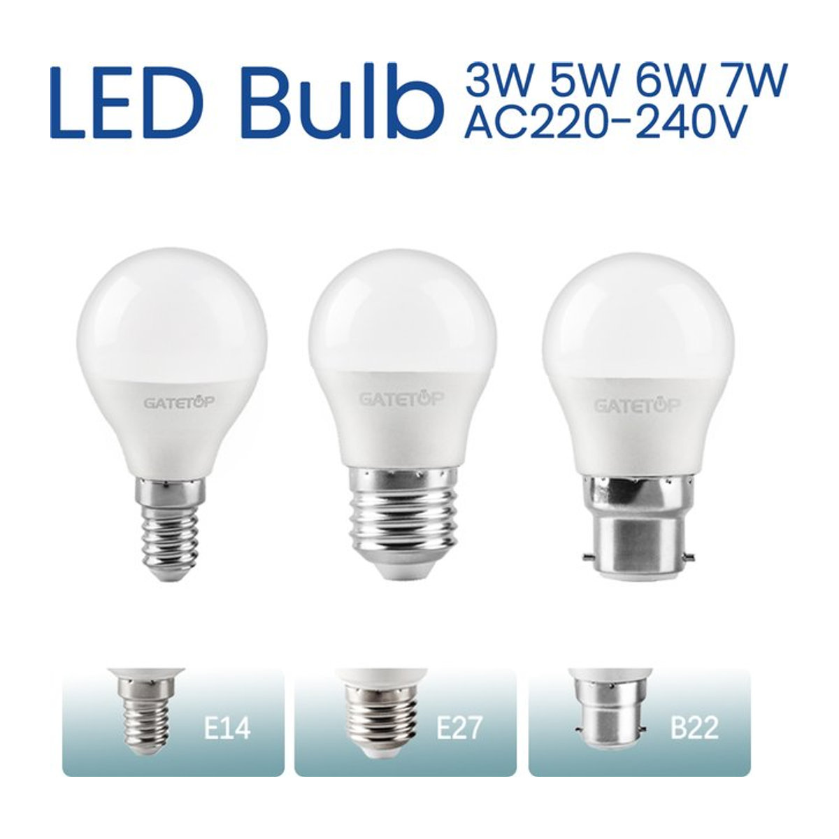Gatetop LED Mini Globe Birnen Set 10 Stück, wählbare Fassungen E27 E14 B22, warmweißes Licht, minimalistisches Design für deine Dekoration - Bild 1